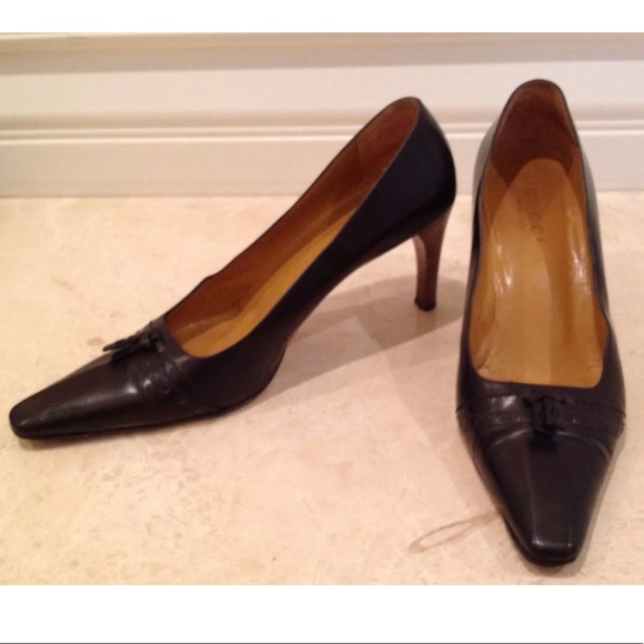 GUCCI Leather Tassel Toe Classic Heel Pumps 9 NICE - Picture 2 of 8